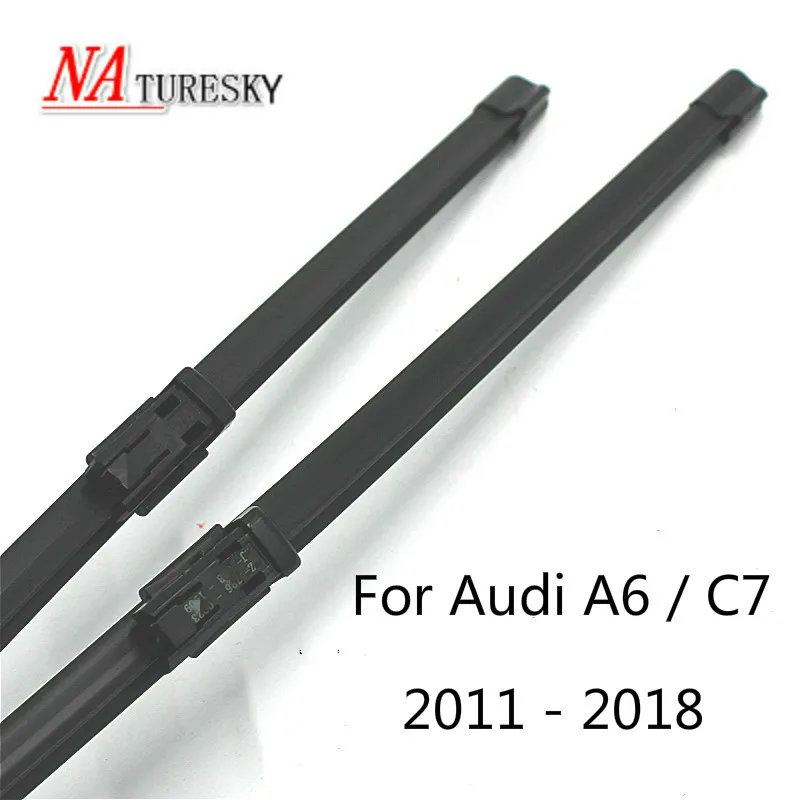 2011 - 2018 ( C7 ) Передние щетки стеклоочистителя NATURESKY для Audi A6 C5/C6/C7, подходят для крючков/слайдеров/когтей/кнопок, Модель 1997 - Цвет: 2011 - 2018 ( C7 )