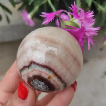 

5-6cm Natural Quartz Stone Meat Pork Stone Sphere Ball Bacon Stone Collection Gift Natural Quartz