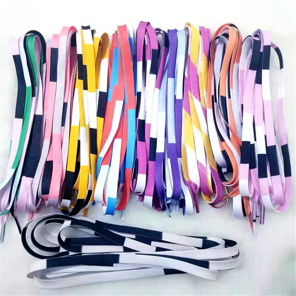 

High Quality Stitching Color Flat Shoe Laces Women Men High-top Canvas Sneakers Shoelaces Shoe Strings Accessories