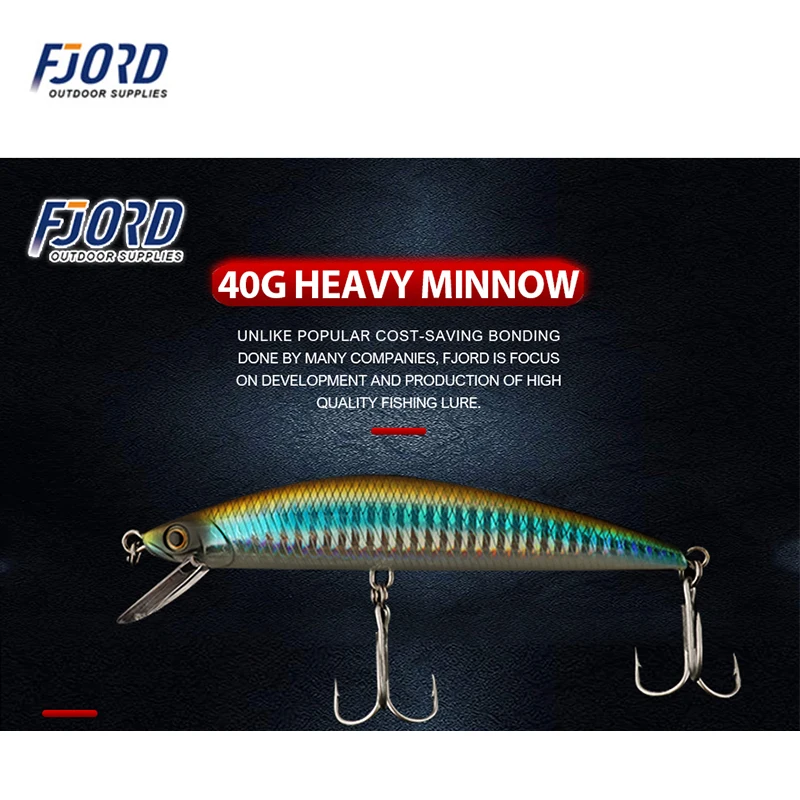 FJORD 125mm 40g Brave Minnow Bass Pike Lure Long Casting