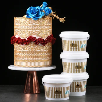

Gold/silver/white lace cream baking ingredients lace cream fondant cake lace decoration material 250g