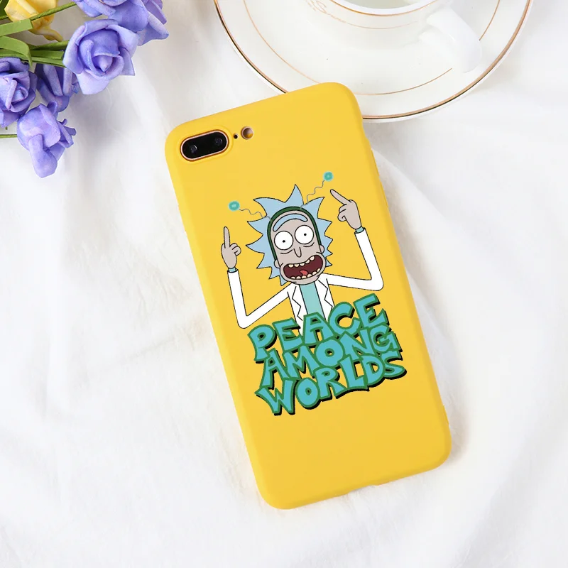 Мягкий чехол для телефона Rick And marty из ТПУ для iPhone 11, 5, SE, 6, 6 S, 8 Plus, XS, X, XR, XS Max, 11 Pro, матовый чехол с мультипликационным принтом для iPhone 7 Plus, чехол - Цвет: Khu-0rpeace