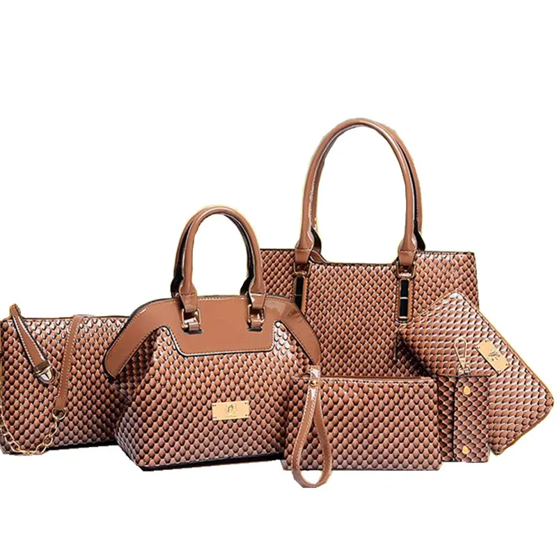 

2019 New Style Fashion Europe And America Fashion Versatile Fashion Shoulder Hand Six Pieces Set Different Size Bags