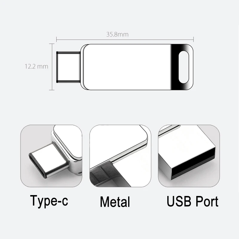  Hight Speed USB 2.0 Type C Flash Pen Drive 4GB 8GB 16GB 32GB Pendrive Real Capacity For Huawei Type