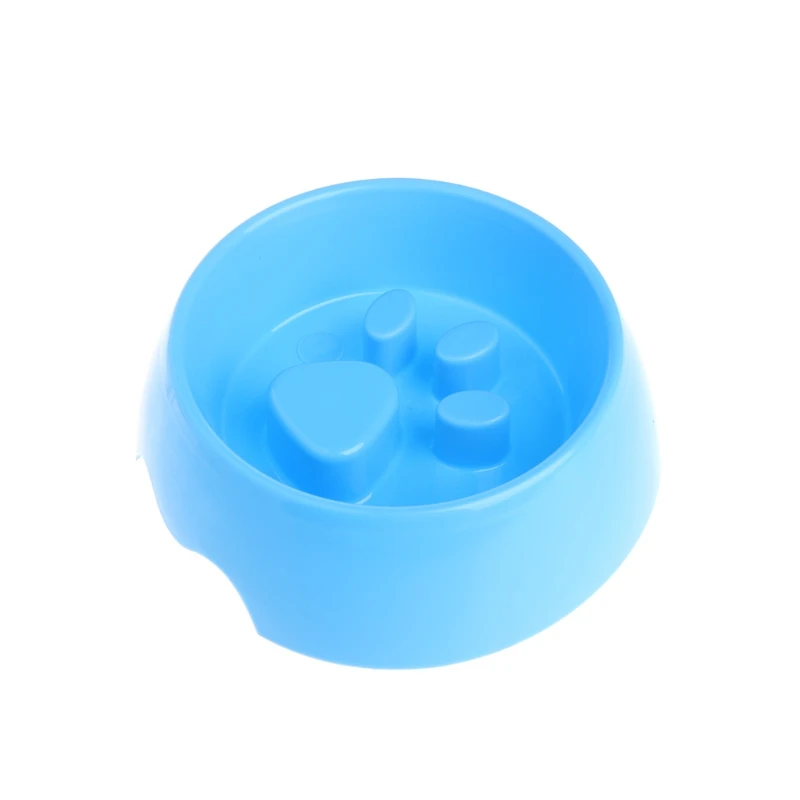 Pet Cute Feeding Bowl Footprint Plastic Anti Gulping Food Feeder For Puppy Dogs Cats Anti-gulping