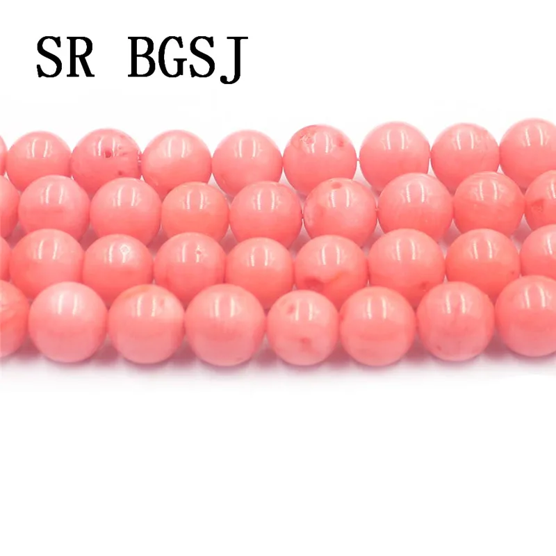 Free Shipping 9 11MM Jewelry Making Diy Bracelet Necklace Round Natural Pink Coral Beads 15&quot|Бусины| |