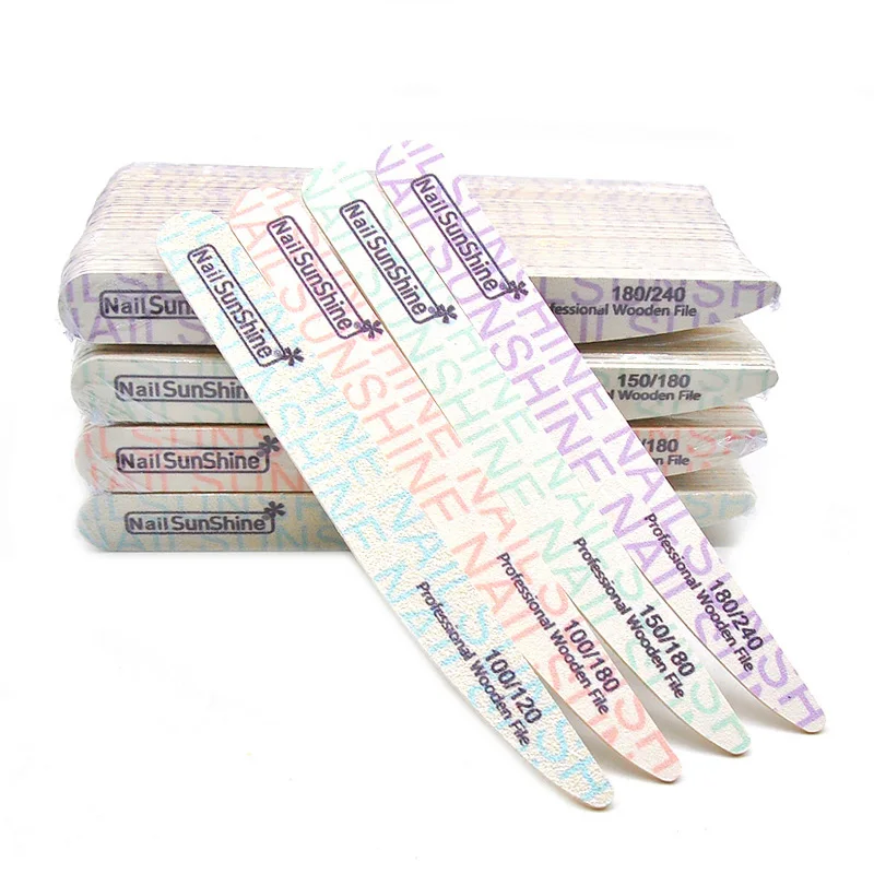 

50 X Strong Thick Wood Nail File Multi Grit White Sandpaper Wooden Nails File Manicure Buffing Knife lime a ongle Nail Tools Kit