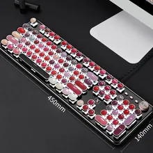 Ouhaobin, Проводная Механическая клавиатура, 104 клавиш, панк, Usb, механическая металлическая игровая клавиатура для геймера, для ноутбука, для игр