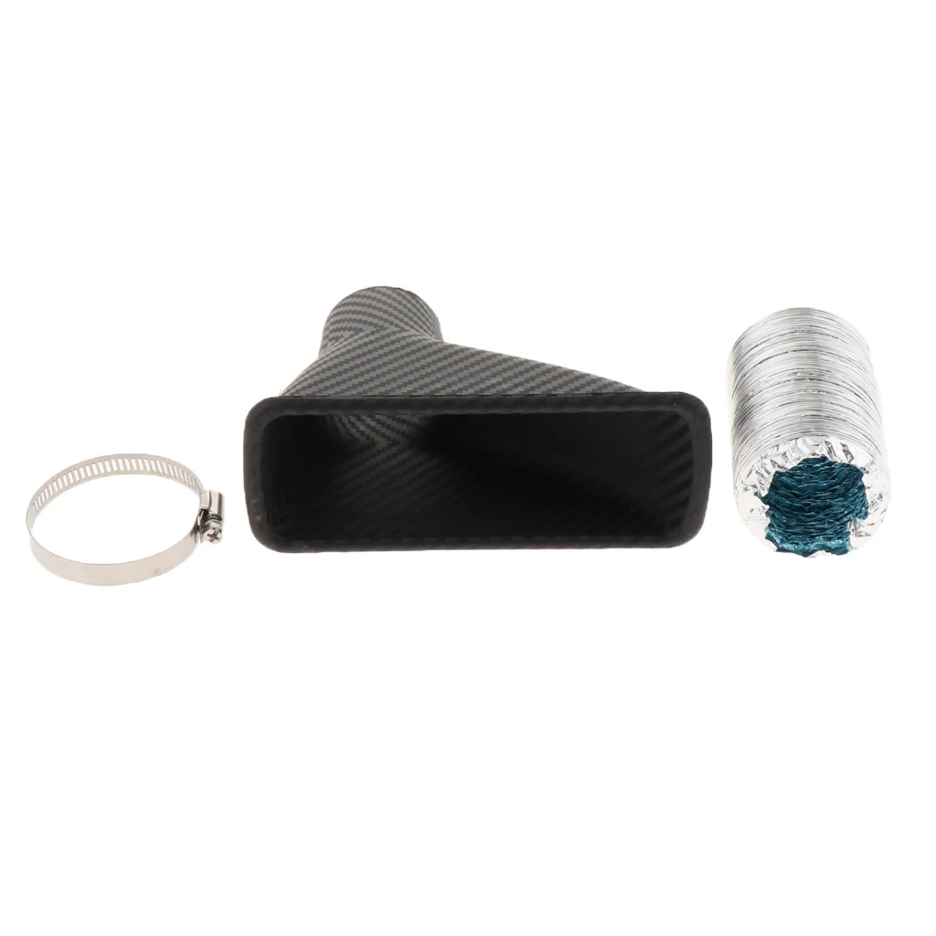 Car Bumper  Air Intake Trim Grille Mount Pipe Funnel Clamp Carbon Look