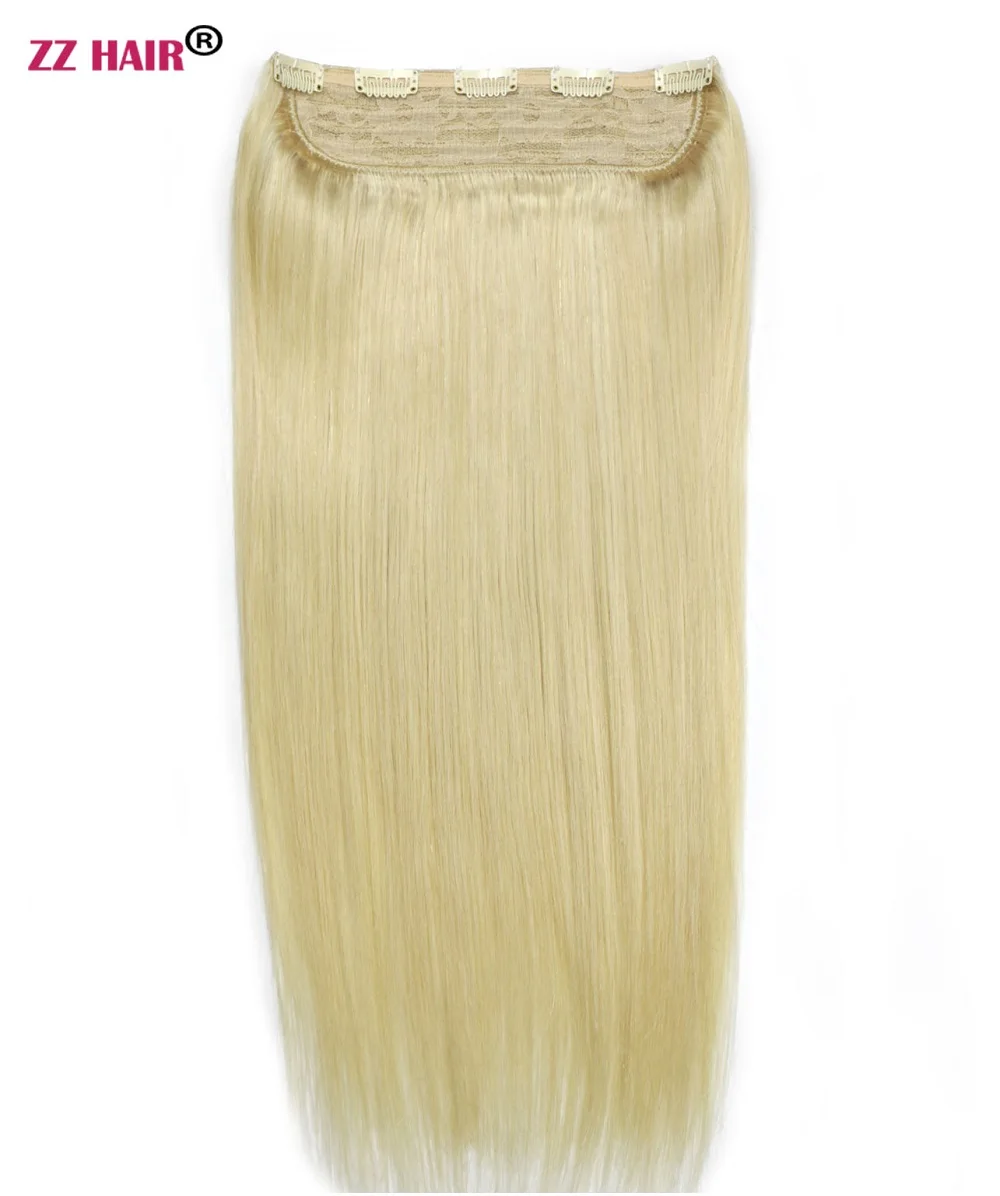 

ZZHAIR 100g-200g 16"-28"Machine Made Remy Hair One Piece Set 5 Clips in 100% Human Hair Extensions 1pcs Hair Natural Straight