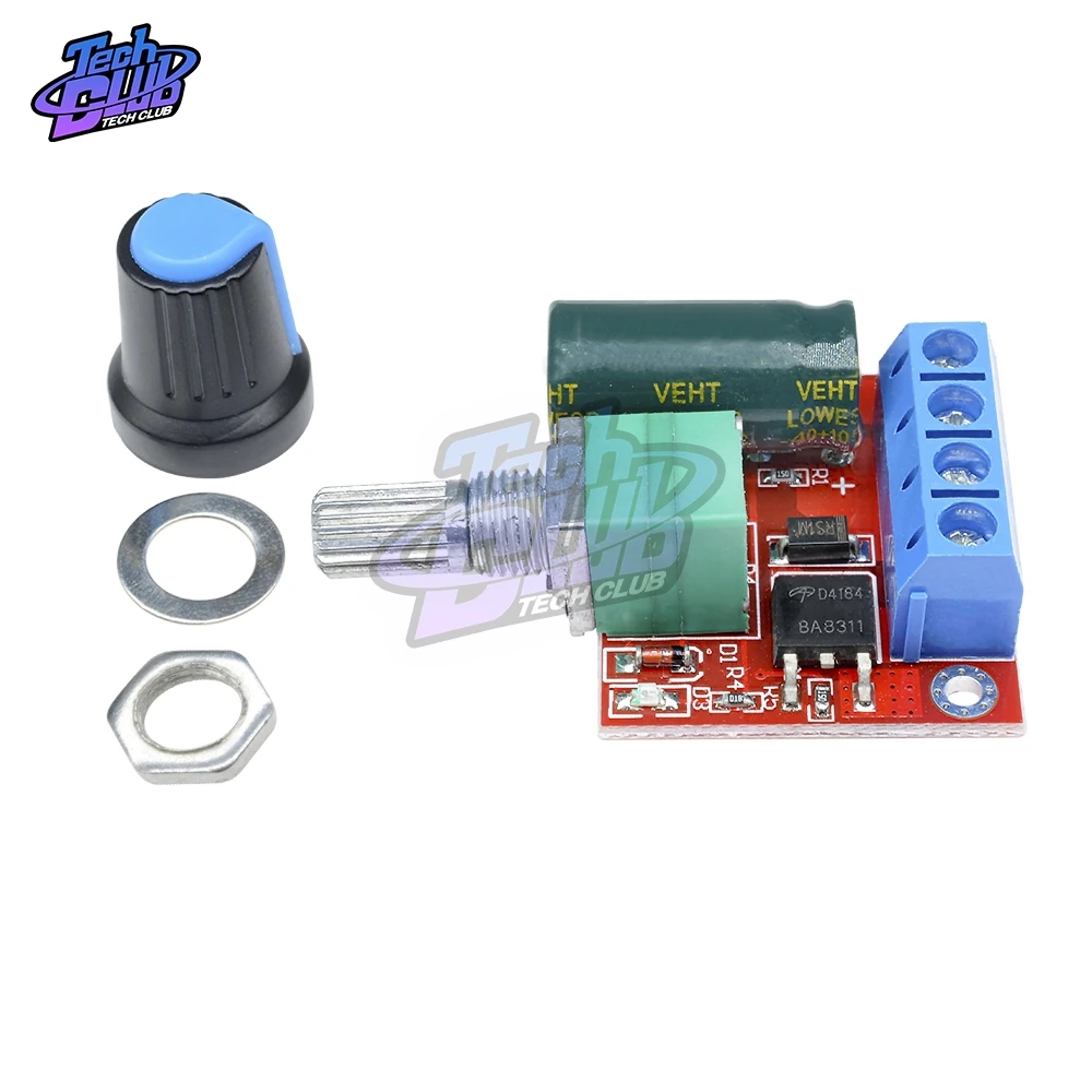 Mini 5A 90W PWM 12V DC Motor Speed Controller Module DC-DC 4.5V-35V Adjustable Speed Regulator Control Governor Switch 24V