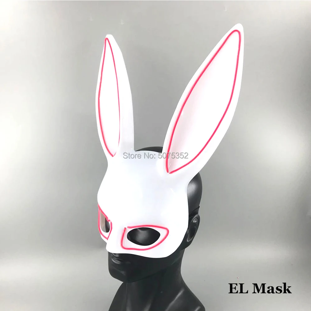 goddess costume Carnival EL Wire Bunny Mask Masque Masquerade Led Rabbit Mask Night Club Female Mask For Birthday Wedding Party naruto outfits