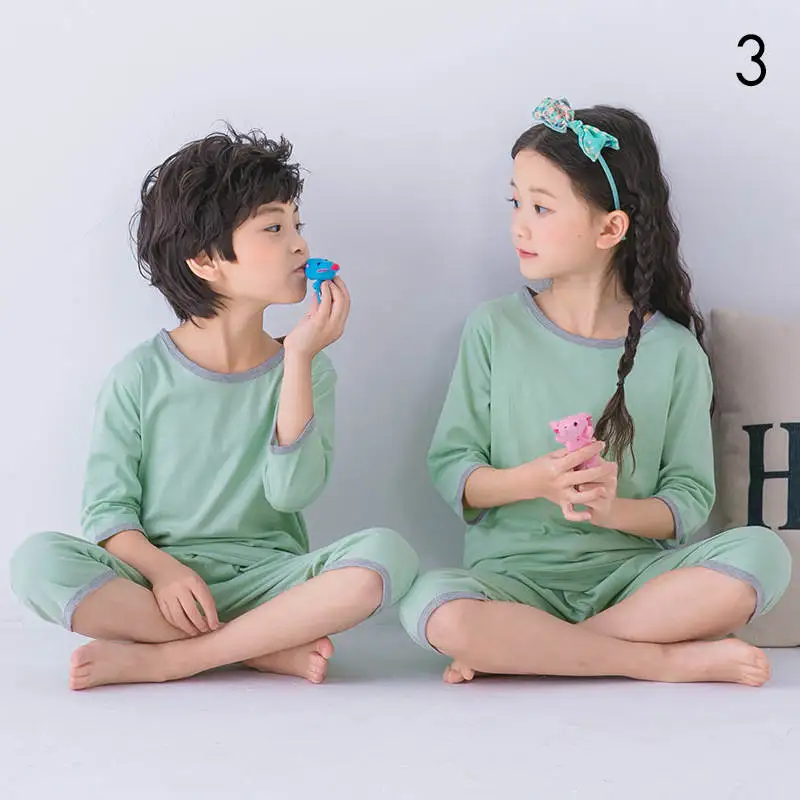 INPEPNOW, повседневный детский пижамный комплект, Infantil, пижама с коротким рукавом для мальчиков и девочек, одежда для сна домашняя одежда для сна, футболка+ штаны, SY-CZX3 - Цвет: 4