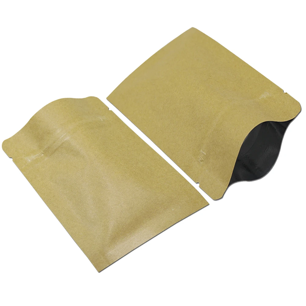 

300PCS Outer Kraft Paper Inner Aluminum Foil Pouches Self Seal Zip Lock Package Bag Kitchen Coffee Spice Sugar Mylar Foil Bag
