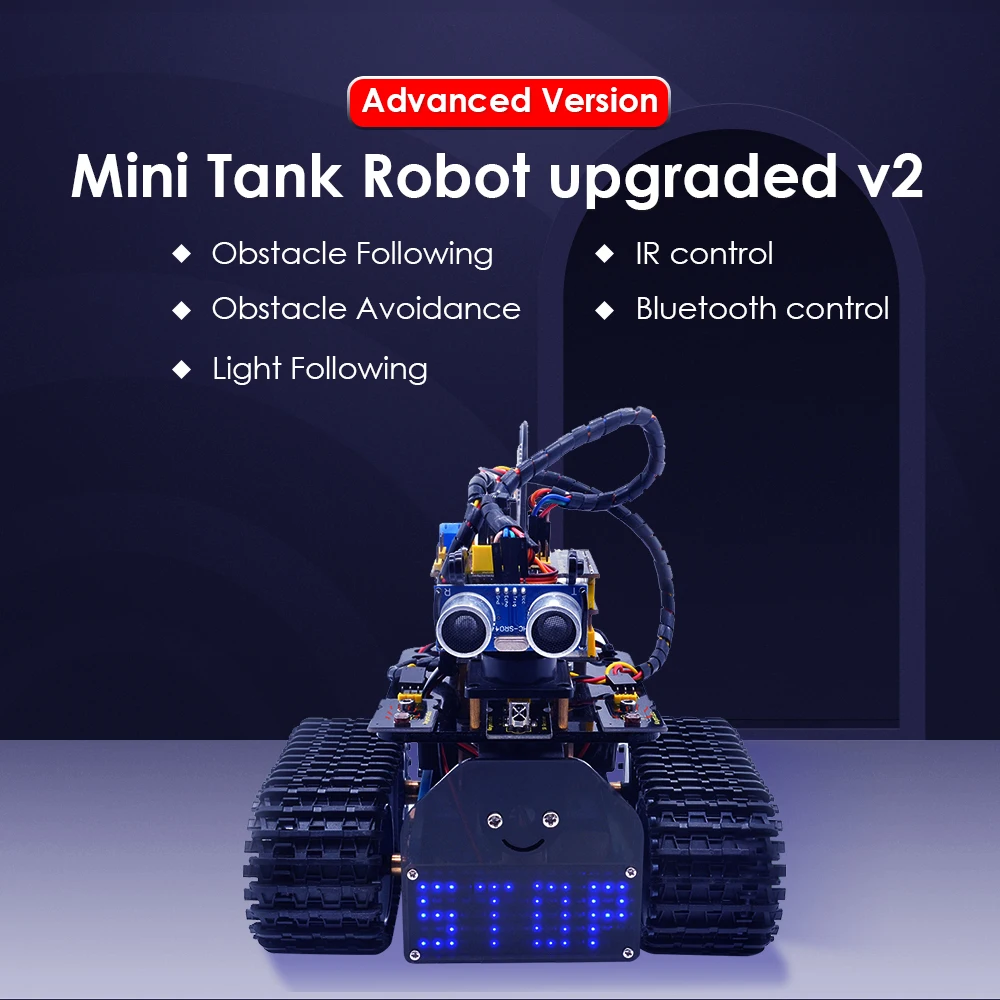 Новинка! Keyestudio DIY Мини Танк робот V2.0 умный автомобильный комплект для Arduino Robot