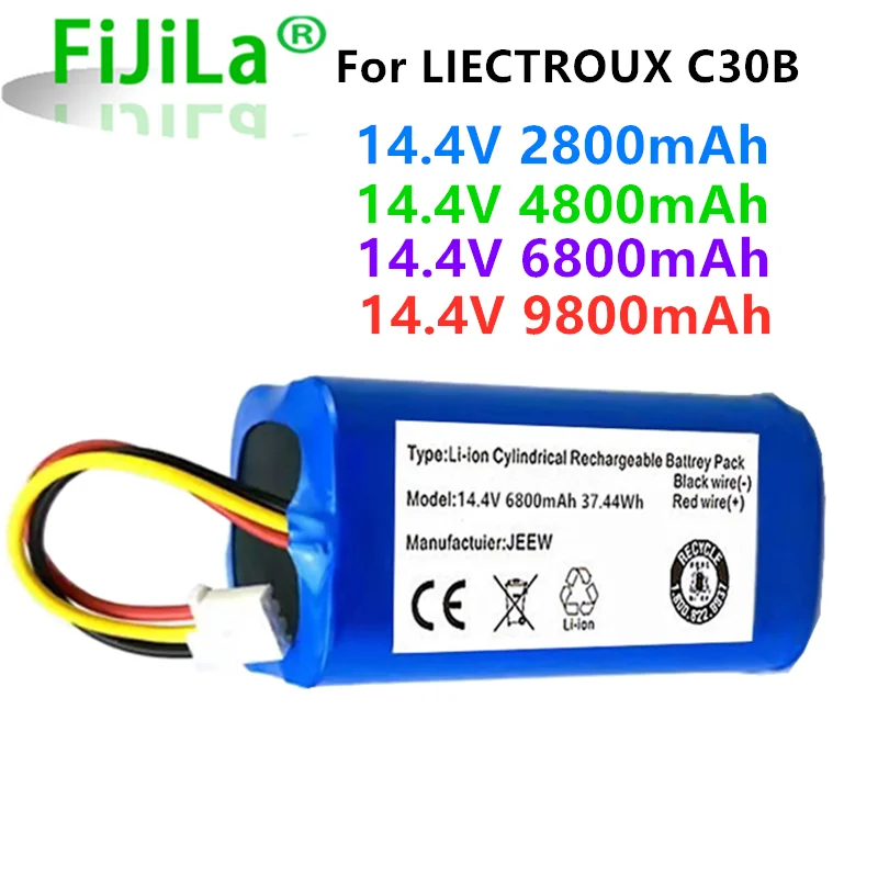 Новинка 100% оригинальный аккумулятор 14 4 В 9800 мАч (для C30B) для LIECTROUX C30B Roboter Staubsauger 6800