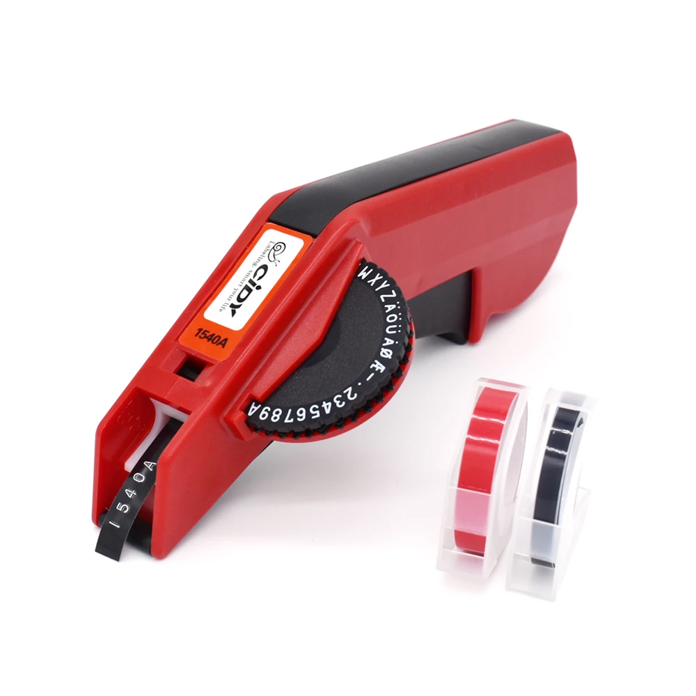 Merah Embossing Label Maker dengan 6mm 9mm label maker tape untuk MOTEX E101 Mini Alphabet mesin cetak Mesin Tik label Printer