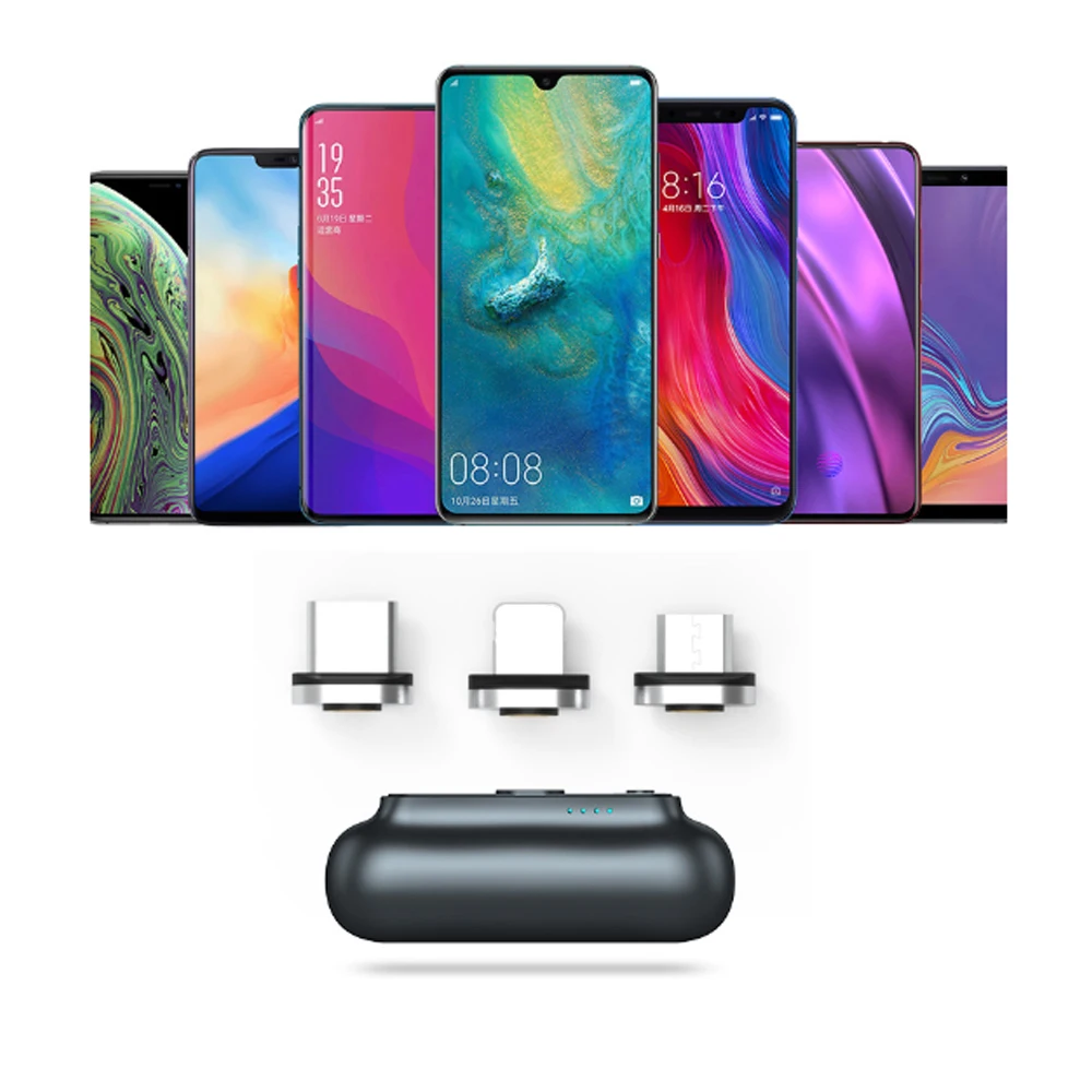 3 в 1 магнитное притяжение power Bank Капсула Мини Аварийный портативный bank TYPE