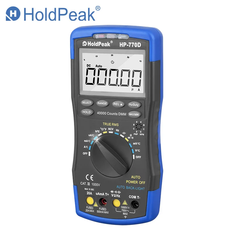 Цифровой мультиметр HoldPeak Φ высокоточный Автоматический диапазон True RMS 40000