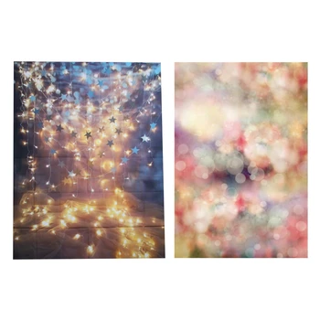 

2 Pcs Stars Lighting Glitter Photography Backdrops Photo Background for Children, 5X7Ft & 3X5Ft