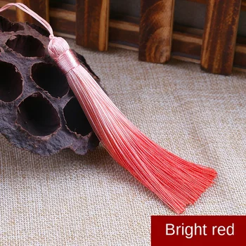 

Small Gradient Color Tassel Vertical Broken Dyeing Decoration Handmade Diy Polyester Bookmark Small Hanging Fan Pendant