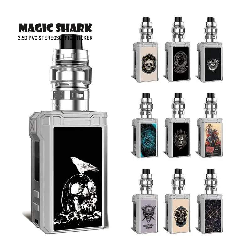 Magic Shark Skull Mario 2.5D Stereo Waterproof PVC No Fade Film Case Vape Cover Skin Sticker for Voopoo Alpha Zip | Мобильные