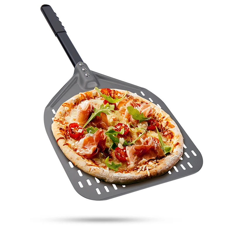 Hard Anodized Aluminum Pizza Peel With Removable Handle Customized Pizza Shovel Pastry Baking Paddle Pan Match With Screwdriver