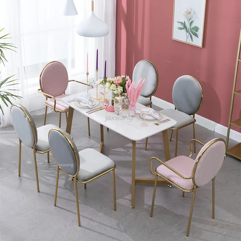 Nordic Creative Dining Chair Wrought Iron Customized Living Room Chair Coffee Lounge Chair Gold Simple Dressing Chairs Aliexpress