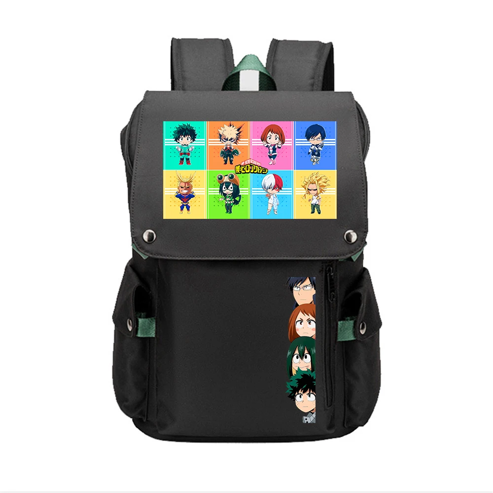 Anime My Hero Academia Zaino MHA Set di 3 pezzi Borsa a tracolla Libreria Astuccio per studenti Borsa da viaggio Zaino Regalo per Studenti, Uraraka Ochako, 45*33*14cm