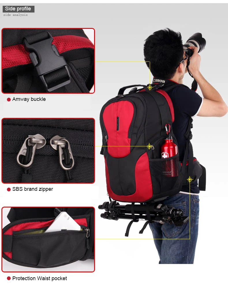 Professional Waterproof Large Camera Photo Backpack Outdoor Anti-theft DSLR Kit Bag for Nikon d7200/d7100/d3400/d3100/d750/d850