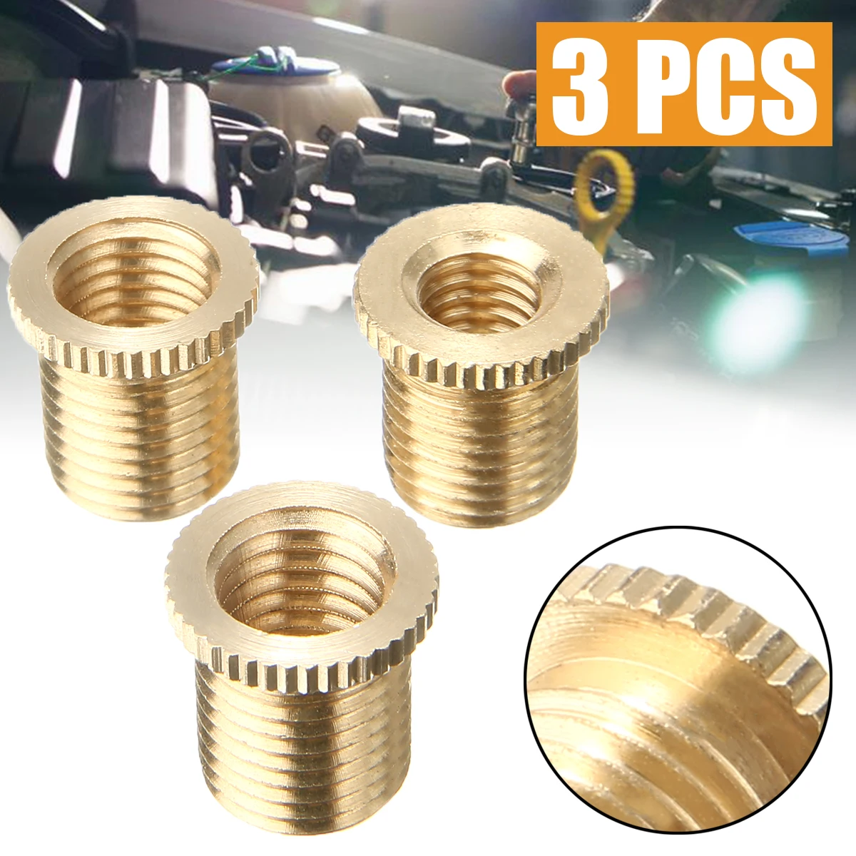 Myaitr 3pcs/set Gear Shift Knob Thread Adapter Nut Kit Aluminum Alloy M10x1.25 M10x1.5 M8x1.25