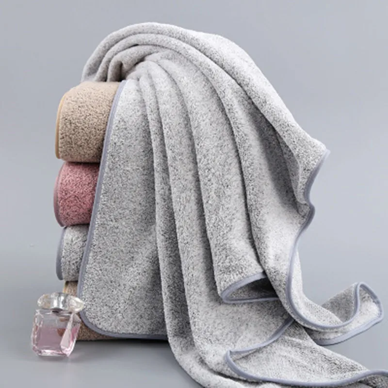 thick and big Bamboo Charcoal Coral Velvet Bath Towel For Adult Soft Absorbent Microfiber Fabric Towel Household Bathroom Towel 2