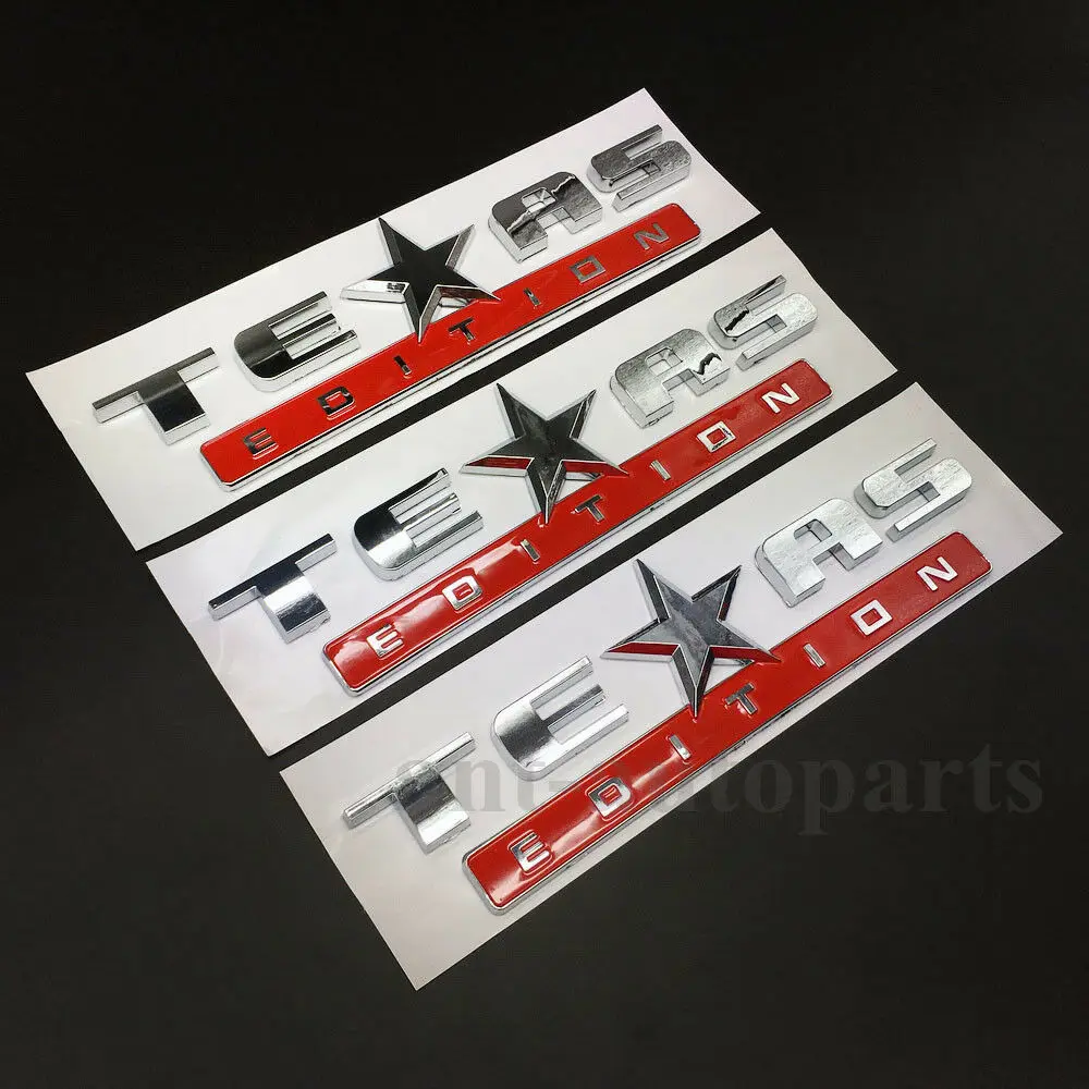 

3pcs Texas Edition Star Flag Car Auto Body Side Emblem Badges Decal Sticker ABS