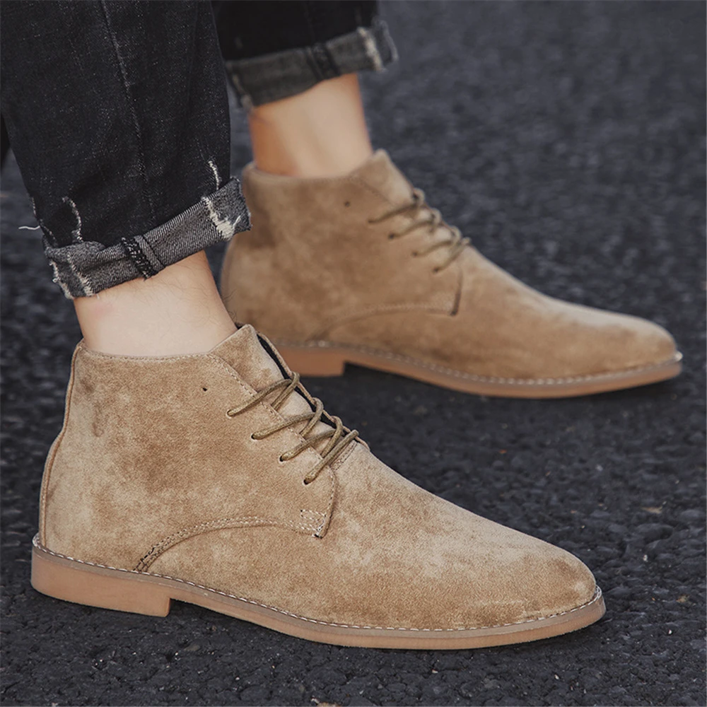 casual england suede leather short boots