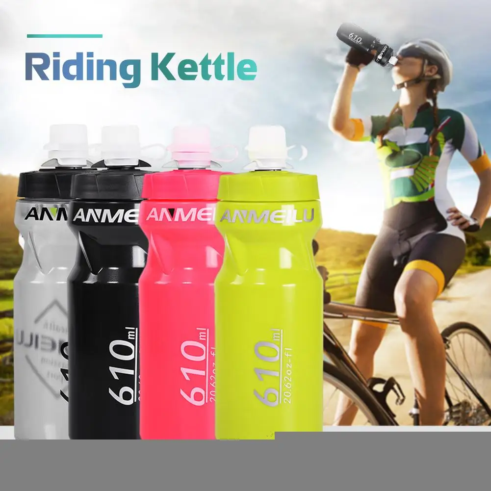 

Cycling Squeeze Water Bottle 610/710ml Leak-proof Mountain Bike Kettle Drinking Outdoor Sports Bottle Pink/gray/green/black