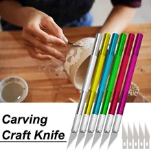 Прецизионный резной нож из нержавеющей стали, ножи для хобби с 5 запасными лезвиями для рукоделия, скрапбукинга