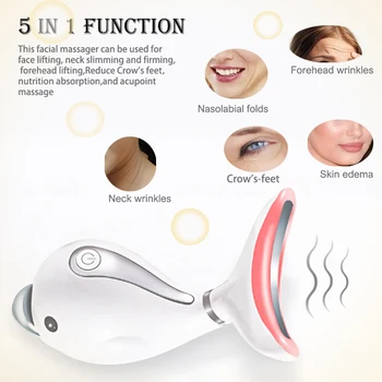 Neck Photon Therapy Heating Anti-Wrinkle Removal RF Lifting Beauty Facial Neck Massager Double Chin Remove Face Massge Skin Care 2