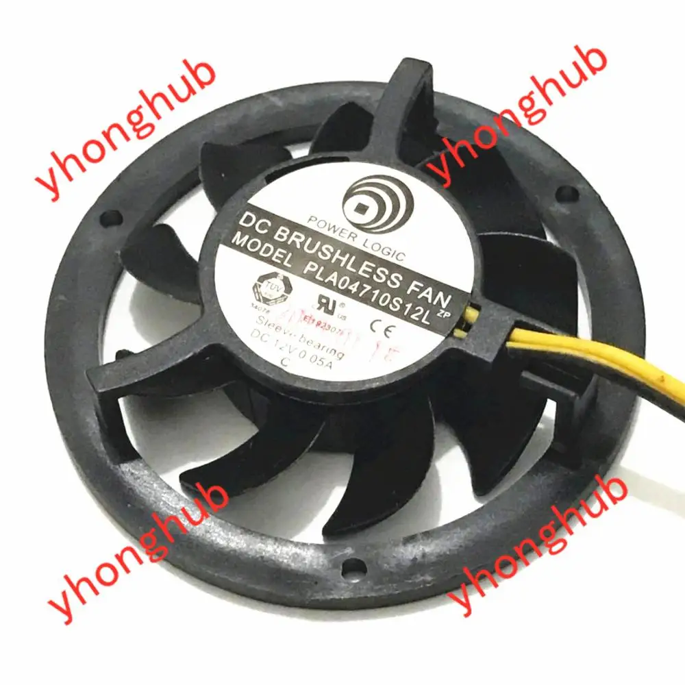 POWER LOGIC PLA04710S12L zp DC 12V 0.05A 2 проводной Графика Вентилятор охлаждения|cooling fan|graphic fan70mm