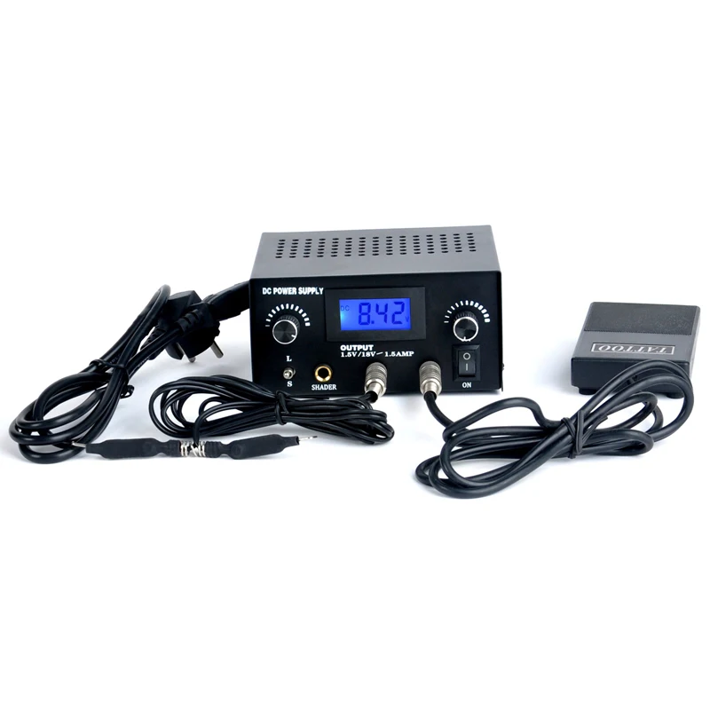 

Tattoo Power Supply Dual Digital LCD Iron Steel Powerful Coil Tatoo Machine Power Supplies For Body Art Tattoo Artist Use