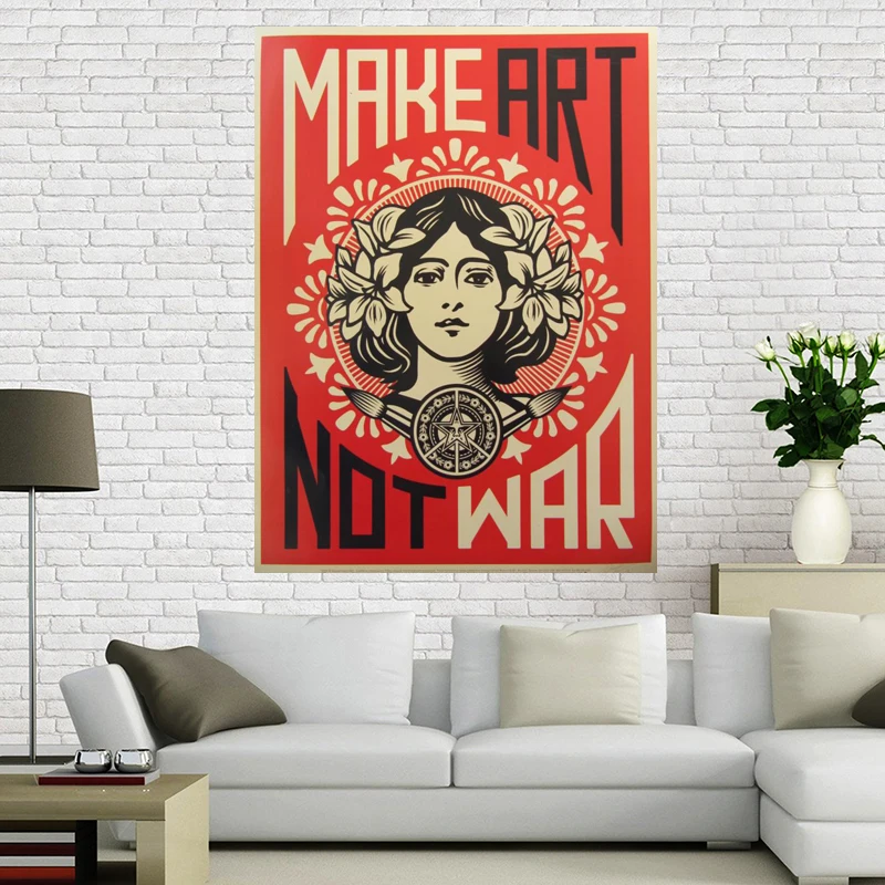 Пользовательские Холст плакат не война Арт плакат печать Shepard Fairey 90x60 см отделочная ткань для дома ткань стены плакат печать шелковая ткань - Цвет: 1