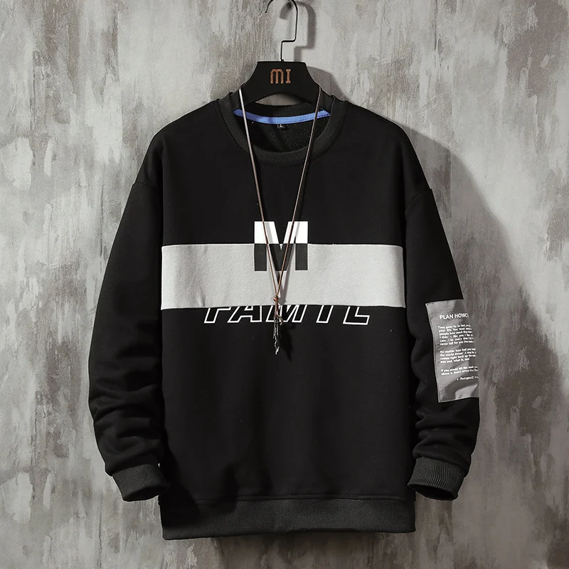 

Мужская хлопковая толстовка с принтом EL BARCO, Черная мягкая толстовка с круглым вырезом в стиле хип-хоп, серая куртка в стиле Харадзюку, весна 2019