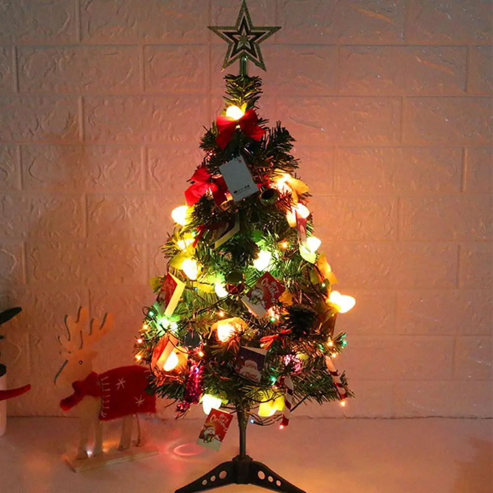 

60CM Artificial Luminous Christmas Tree With Pendant Desktop Home Decoration New Year Shopping Malls Delicate Festival Decor