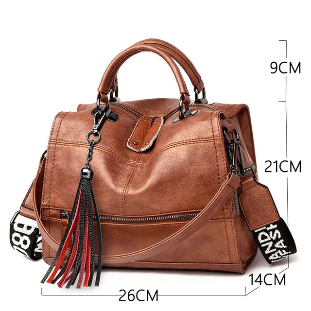 Vintage Tassel Soft Leather Handbags  1