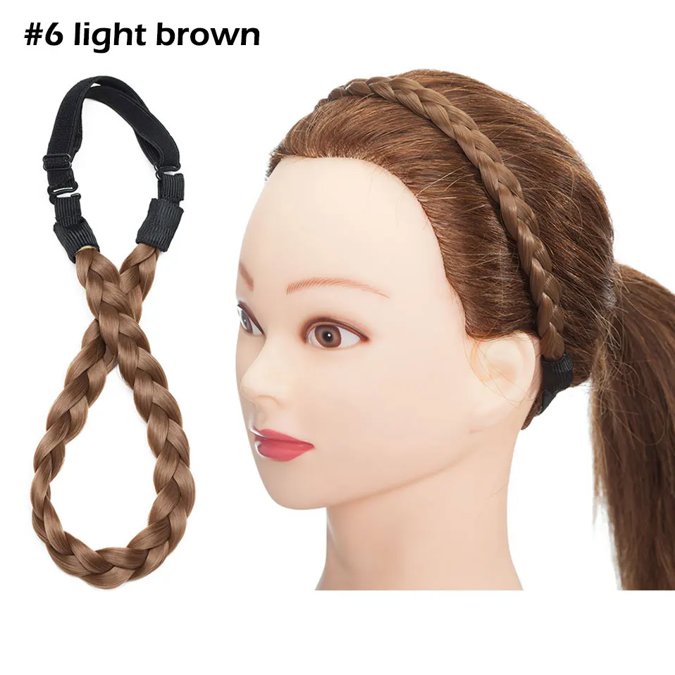 S-noilite, 3 размера, оголовье, косички, волосы с регулируемым поясом, плетеная лента для волос, богемный стиль, Женские синтетические аксессуары для волос - Цвет: S-6