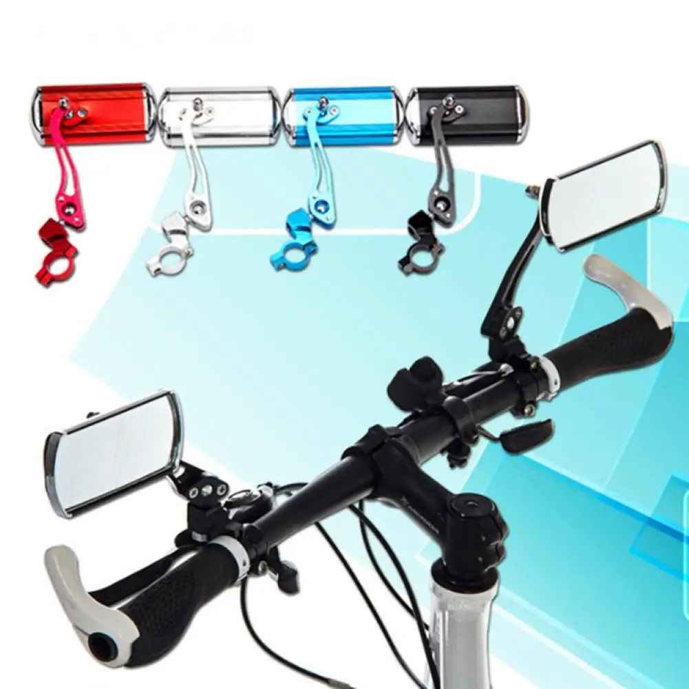 2 pcs Bicycle Rear View Mirror Reflective Safety Cycling Handlebar Rearview Mirror 360 Rotate Aluminum Alloy Material Quality afbeelding