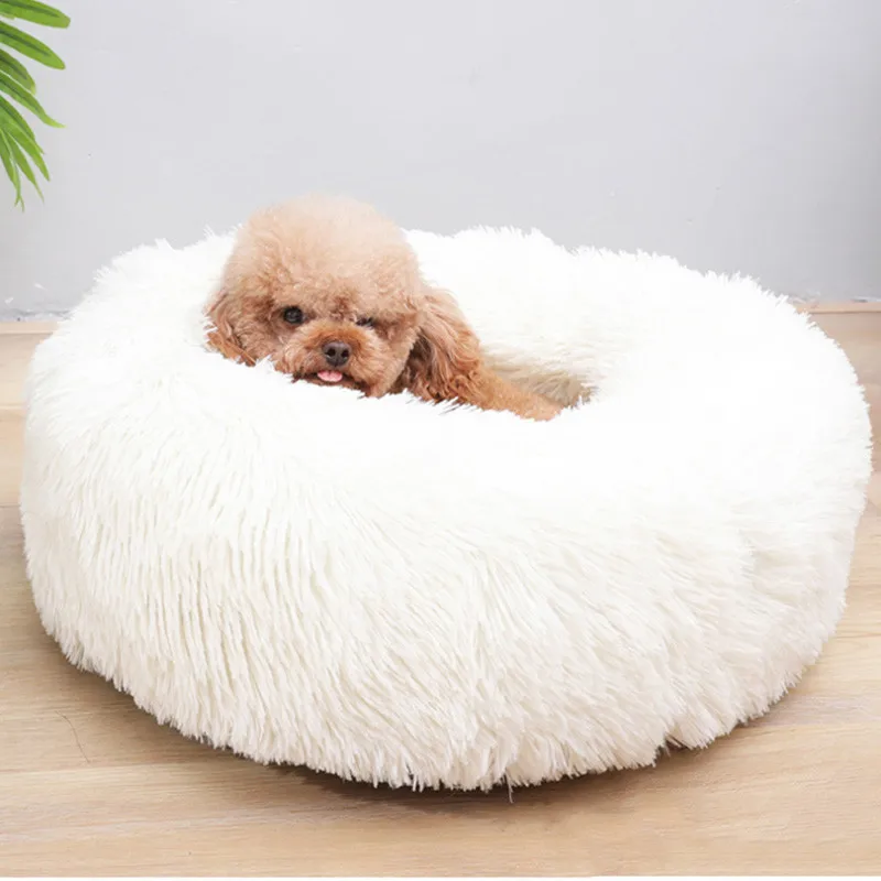 

Sleep Warm Soft Plush Dog Bed Round Shape Sleeping Bag Kennel Cat Puppy Sofa Bed Pet House Winter Warm Beds Cushion Cat Bed