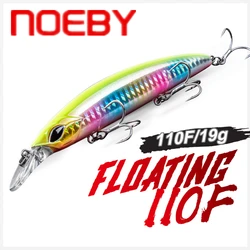 NOEBY – leurre méné rigide flottant de qualité professionnelle, appât artificiel de type Wobbler idéal pour la pêche à la turlutte, 8 couleurs, 110mm, 19g, Depth0 1.0m 