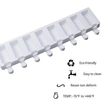 

1 Pcs Frozen Popsicle Silicone Molds Ice Cream Makers Tray 4 Cavity Spiral Shapes Ice Cube Maker Ice Mold With Wooden Sticks