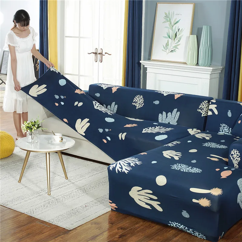 New Elastic Sofa Cover Printing Spandex Modern Polyester Corner