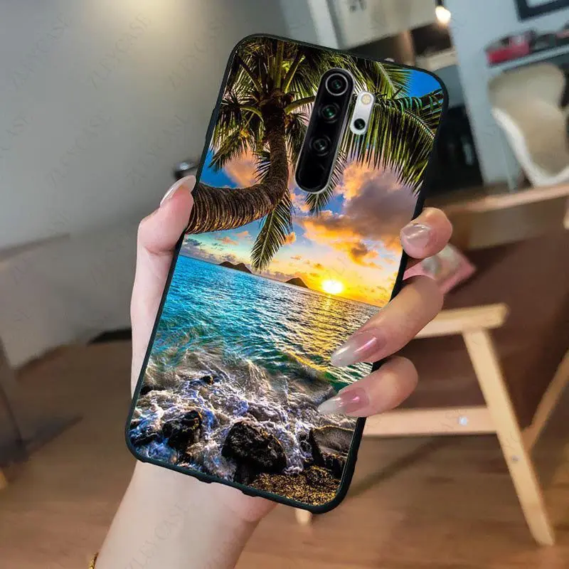 blue Ocean island waves beach scenery Phone Case for redmi note8pro note7 note5 note6pro 7A 8A 8 note9s 8t note9pro Coque Shell cases for xiaomi blue Cases For Xiaomi